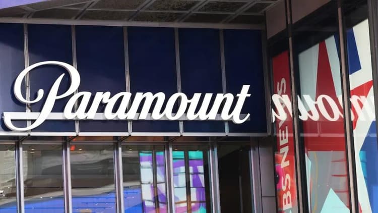 The Paramount Global headquarters is seen in Times Square