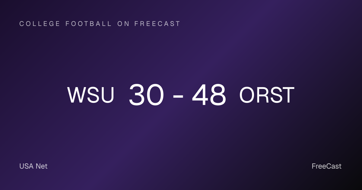 Washington State vs Oregon State Final Score — Week 7 Stats | FreeCast