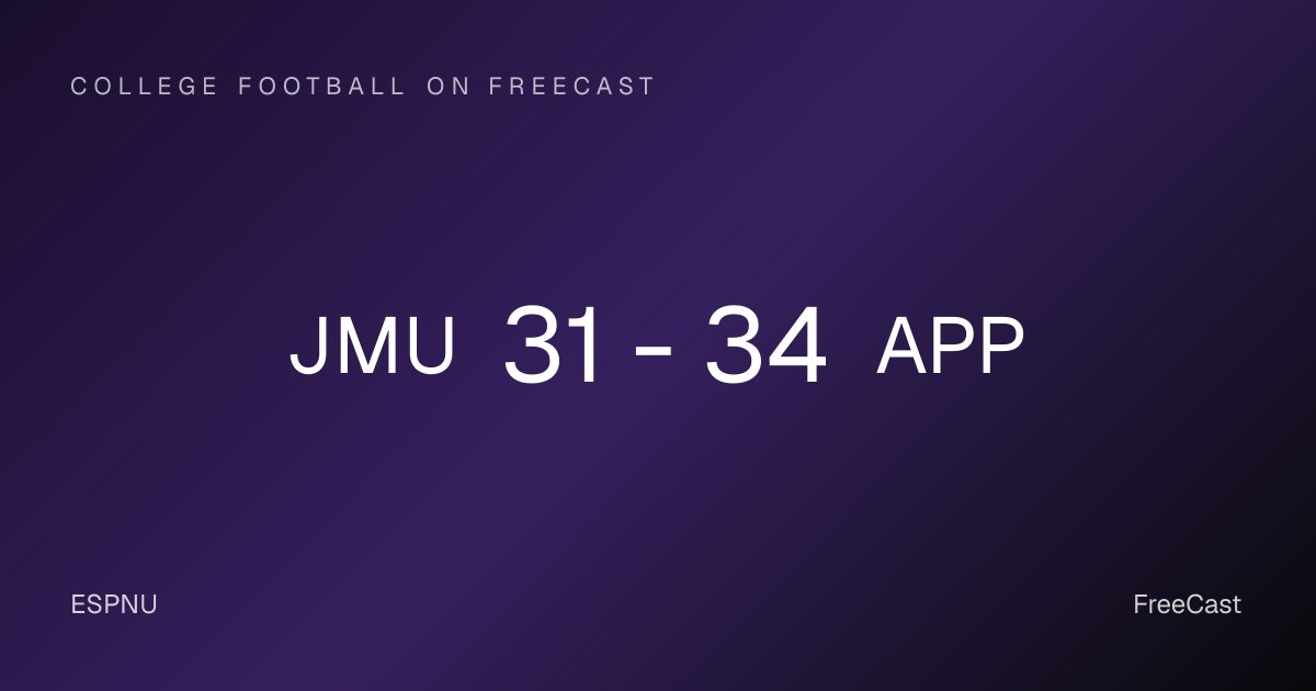 James Madison vs App State Final Score — Week 8 Stats | FreeCast