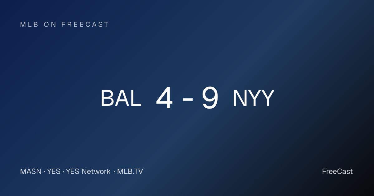 Orioles vs Yankees Final Score & Box Score | FreeCast