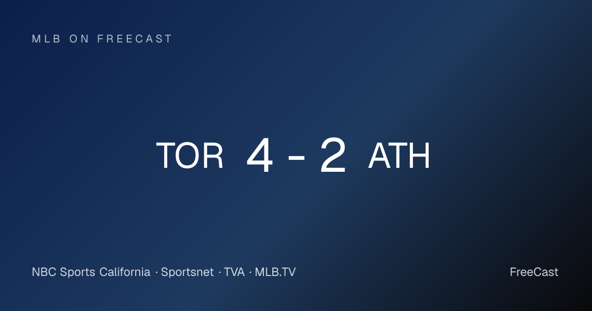 Blue Jays vs Athletics Final Score & Box Score | FreeCast